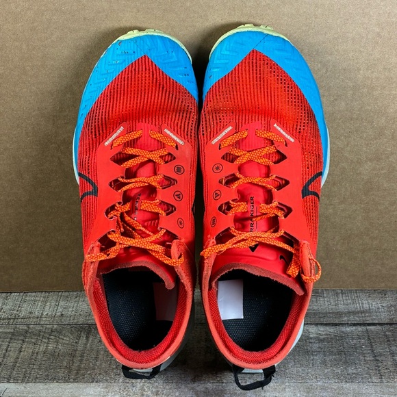 Nike Air Zoom Terra Kiger 8 Men’s Size 10 Habanero Red Blue Trail Shoes Sneakers - Picture 9 of 11
